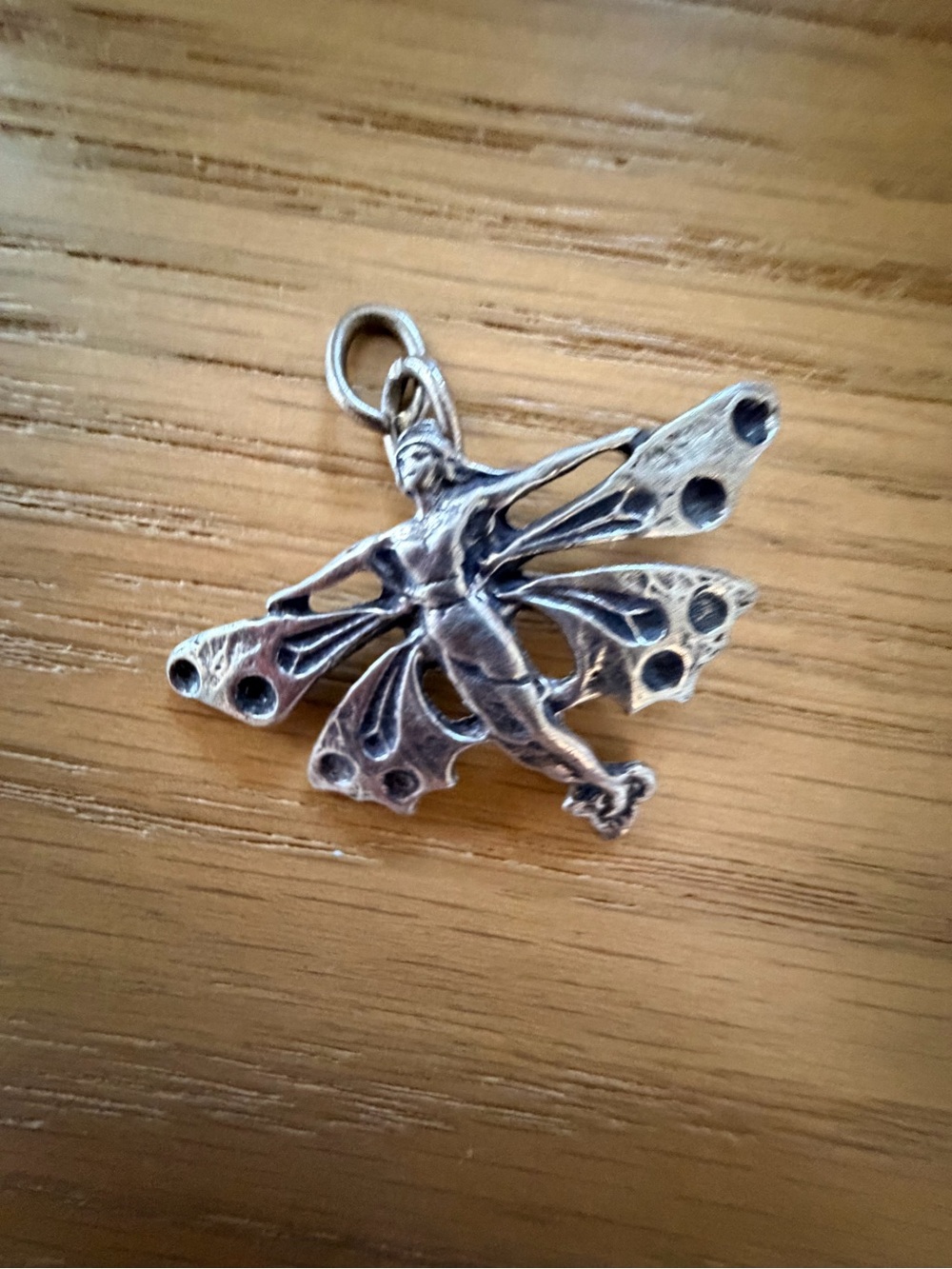 Vintage Silver Fairy Pendant Necklace Charm -pendant- Silver Color